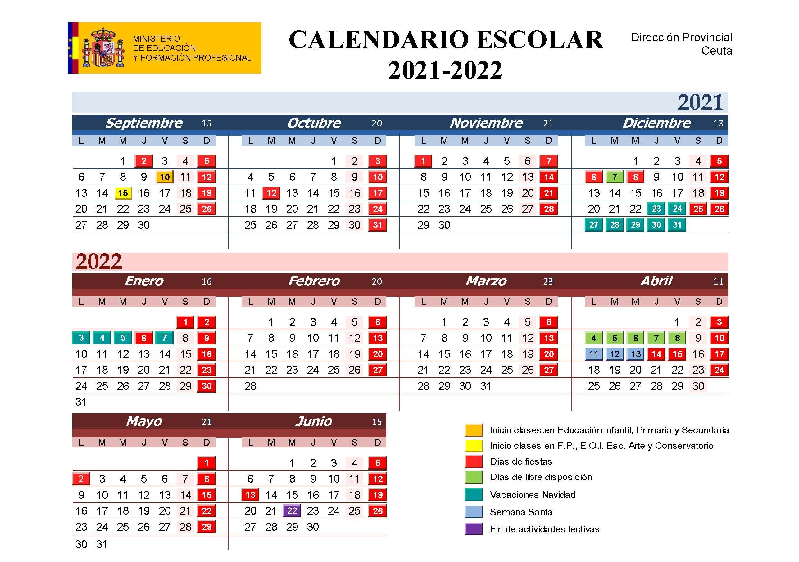 Ceuta Publicado El Calendario Escolar Para El Curso 2021 2022 Vrogue 4837